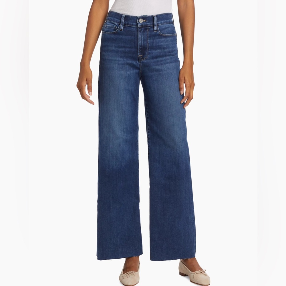 Frame Denim: Le Slim Palazzo Raw Hem High Waist Wide Leg Jeans